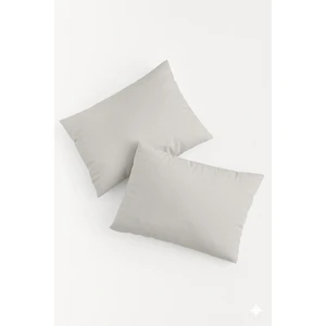 Bonny Home Vevra Gri Düz Renkli 2 Li Yastık Kılıfı Pamuklu Kumaş Fermuarlı