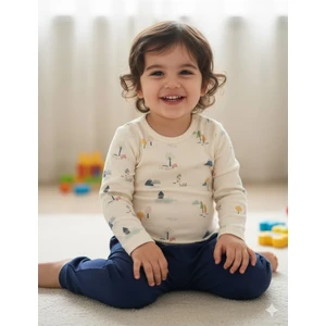 Şimo Butik Kız Erkek Çocuk Bebek Uzun Kollu Çıtçıtlı Body-Badi %100 Organik Pamuk 1-2-3-4-5-6 Yaş Organik Ağaç Ev