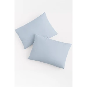 Bonny Home Vevra Mavi Düz Renkli 2 Li Yastık Kılıfı Pamuklu Kumaş Fermuarlı