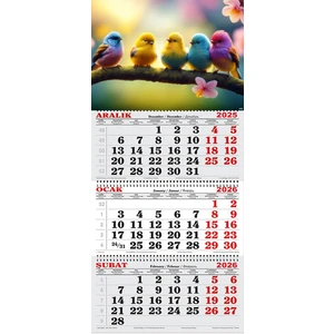 GENC DIJITAL BASKI 2026 Yılı Gemici Takvimi- Rengarenk Kuşlar