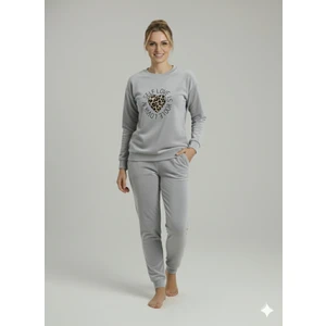 Kışlık Polar Kumaş Uzun Kol Kadın Pijama Takımı