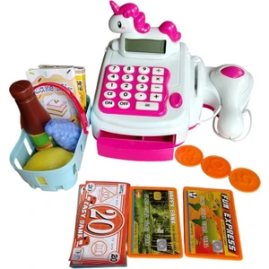 Farbu Oyuncak Pilli Işıklı Sesli Unicorn Oyuncak Yazar Kasa