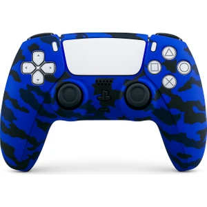 Ps5 Dualsense Joystick Koruyucu Silikon Kılıf – Yüksek Kaliteli, Esnek, Mavi Kamuflaj Desenli Kaplama