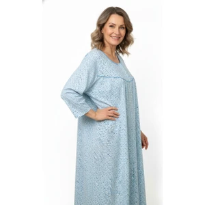 Kadın Boydan Anne Gecelik Elbise %100 Pamuk Çiçekli Desenli Rahat ve Tam Kalıp