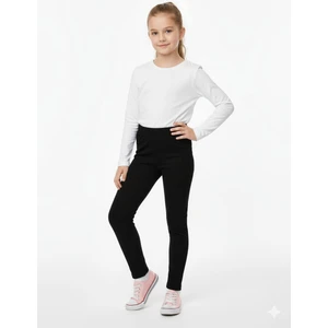 Kız Çocuk Pamuklu Likralı Şardonlu Mevsimlik Tayt