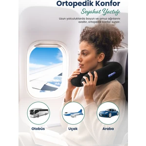 Ortopedik Seyahat Yastığı Visco Boyun Destekli Seyahat Yastığı