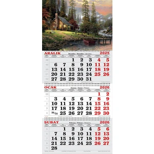 GENC DIJITAL BASKI 2026 Yılı Gemici Takvimi- Nehir Kenarındaki Kulübe