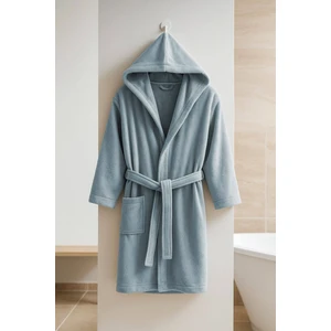 Elif Mira Genç Kız / Erkek Çocuk Kapşonlu Garson Boy Kadife Bornoz %100 Pamuklu