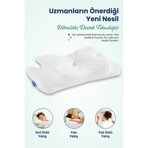Ulralüks Boyun Destekli Visco Ortopedik Yastık - 68X39X13-11CM
