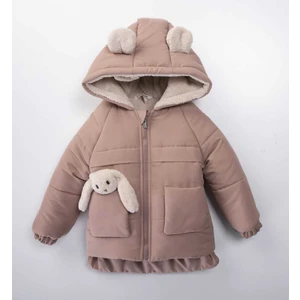 Su ve Rüzgar Geçiemez Kapüşonlu Şişme Peluş Kışlık Kız Çocuk Mont 2-6 Yaş 50327