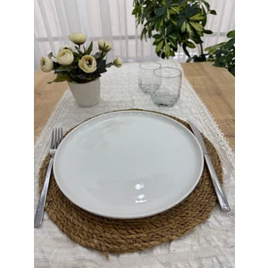 Kütahya Porselen Moderna Serisi Krem 27 cm Servis Tabağı 6 Lı