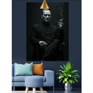 Tablo Mega Mustafa Kemal Atatürk Siyah Beyaz Dekoratif Kanvas - Mdf Ahşap Tablo