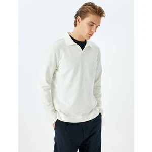 Uzun Kollu Basic Polo Yaka Sweatshirt
