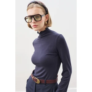 Balıkçı Yaka Bluz Lacivert