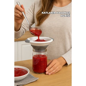 Yer Kaplamaz Katlanır Kavanoz Hunisi - Katlanabilir Huni - Akordiyon Kavanoz Hunisi