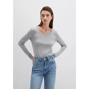 Uzun Kollu Gri Basic Tişört 1613323-83096