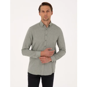 Pierre Cardin Erkek Yeşil Slim Fit Uzun Kollu Gömlek 50316768-VR054