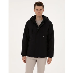 Pierre Cardin Erkek Siyah Kapüşonlu Mont 50313983-VR046