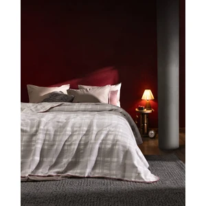 Madame Coco Faureux Çift Kişilik Jakarlı Pamuklu Battaniye - Gri