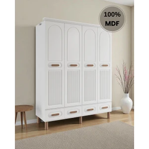 Perry 4 Kapaklı Çekmeceli Mdf Gardırop