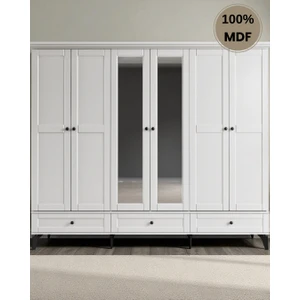 Silva 6 Kapaklı  Çekmeceli Mdf Gardırop