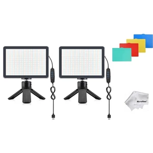 2 Li 19CM 13 Watt 120 LED Fotograf ve Video Işığı ve Mini Tripod Seti Vlog Ürün Youtube Canlı Yayın Vb