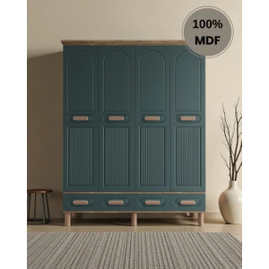 Perry 4 Kapaklı Çekmeceli Mdf Gardırop