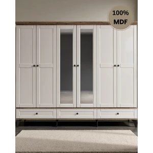 Silva 6 Kapaklı  Çekmeceli Mdf Gardırop