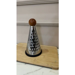 Coş Ev & Mutfak Paslanmaz Çelik Ahşap Topuzlu Huni Rende 22 cm