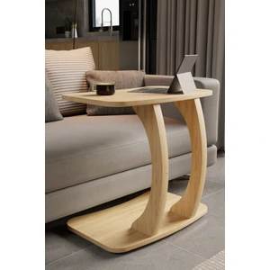 Eda Hacıoğlu Edam Bedding Group Dikdörtgen C Model Yan Sehpa Modern Koltuk Tekerlekli Yan Laptop Masası