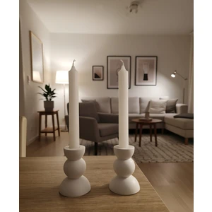 Dekoratif Şamdan 2'li Beyaz Mum ve Pinterest Model Aksesuar Mumluk