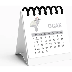Tuffy Design Kedi Temalı Mini Masaüstü Takvim