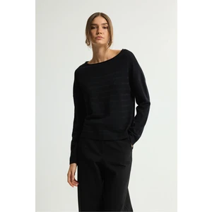 Love My Body Sim Detaylı Triko Kazak Siyah 139L9632000