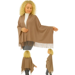 Maruf Shop 1 Adet Kadın Büyük Bedene Uygun Ekstra Yumuşak Dokulu Püskül Detaylı Kışlık Atkı Omuz Şalı
