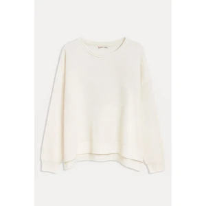 6183 Kadın Nopeli Oversize Triko İnce Basic Kazak Vanilya