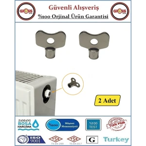 Gross AVM Purjör Anahtarı - Kalorifer Radyatör Petek Hava Alma Anahtarı - 2 Adet