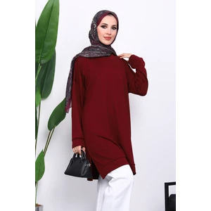 İmaj Butik Bordo Bisiklet Yaka Modal Tunik