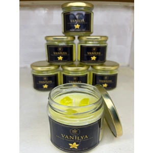 Bf Candle El Yapımı Vanilya Kokulu Mum Kalıcı ve Yoğun Koku Cam Kavanozda Dekoratif ve Romantik Mum