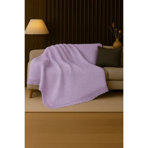 Rell Home Pamuklu Dokulu Ekru Koltuk Şalı 170X220 cm – Saçaklı Tv Battaniyesi & Dekoratif Koltuk Örtüsü