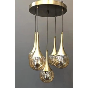 Akyz Aydınlatma Prenses 5'li Glop Camlı Sarkıt Avize