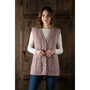 Secret Touch Anne Yeleği Klasik Örgü Yün Pamuk Karışımlı