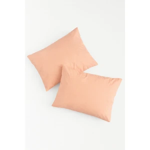 Bonny Home Vevra Turuncu Düz Renkli 2 Li Yastık Kılıfı Pamuklu Kumaş Fermuarlı