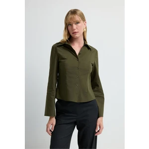 Fit Poplin Gömlek Haki 13045811000