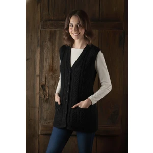Secret Touch Anne Yeleği Klasik Örgü Yün Pamuk Karışımlı