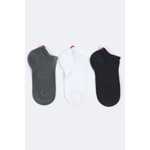 Katia & Bony Run 3 lü Erkek Basic Patik Çorap Siyah/Beyaz/Gri