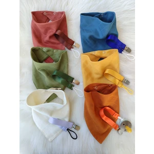 12'li Set / 6 Adet Fular, Salya Önlüğü / 6 Adet Emzik Askısı / Bebek Hediyelik