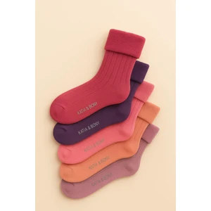 Katia & Bony Çocuk 5'li Havlu Soket Çorap Mor Mix