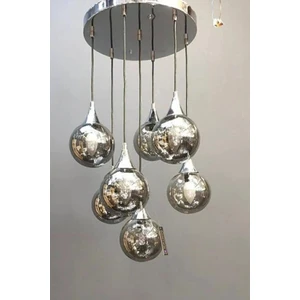 Akyz Aydınlatma 7'li Damla Krom Sarkıt Avize