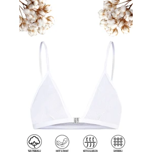 Özkan Underwear Özkan 0923 Kız Çocuk %95 Pamuklu Süprem Likralı Esnek Rahat Kapsız Pedsiz Alıştırma Sütyeni Ince Askılı Yarım Atlet Büstiyer