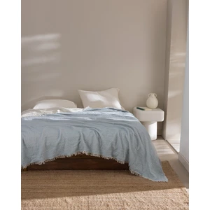 Madame Coco Bradley Çift Kişilik Pamuklu Yatak Örtüsü - Açık Mavi